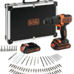BLACK + DECKER Vŕtačka s príklepom AKU 18 V v kufri s príslušenstvom 80 ks BDCHD18BAFC-QW (2×1,5 Ah)