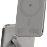 PanzerGlass Empower bezdrôtová Qi2 powerbanka 5000 mAh, MagSafe, s otočným 360° stojanom, sivá