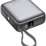 ChoeTech Mini 35 W 10000 mAh Power Bank with USB-C input/output Cable grey