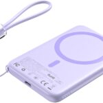 ChoeTech CCC Certified 5000 mAh Ultra Thin Magnetic Power Bank Purple